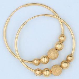 14k GF Stardust Beaded Endless Hoop Earrings